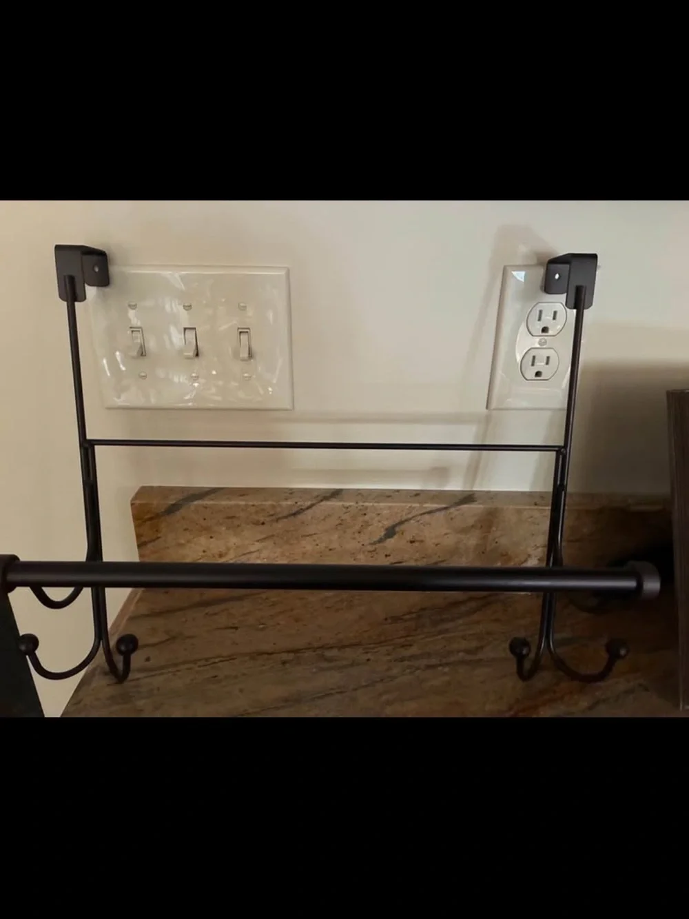 Over the door Mounted Towel Rack with Hooks - Oil Rubbed Bronze